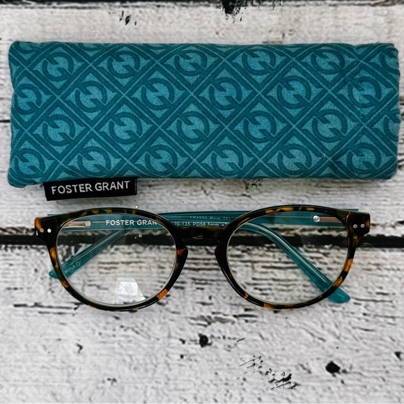 Foster Grant BRYN Women’s Reading Glasses - Tortoise & Teal, +2.50 - Picture 13 of 14